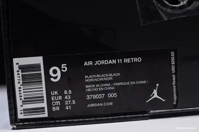 MaikeSneakers and 378037-005 black Cap 11 Gown Jordan Air 0624